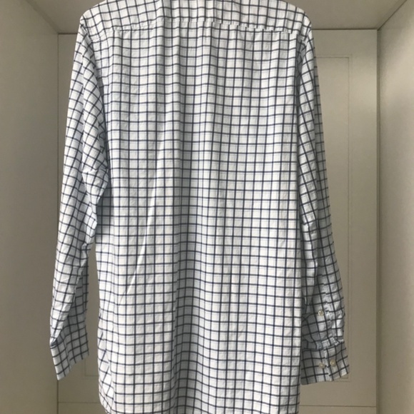 Michael Kors Men’s Dress Shirt 14 1/2 Small Window Check White /Navy /Blue - Picture 3 of 8